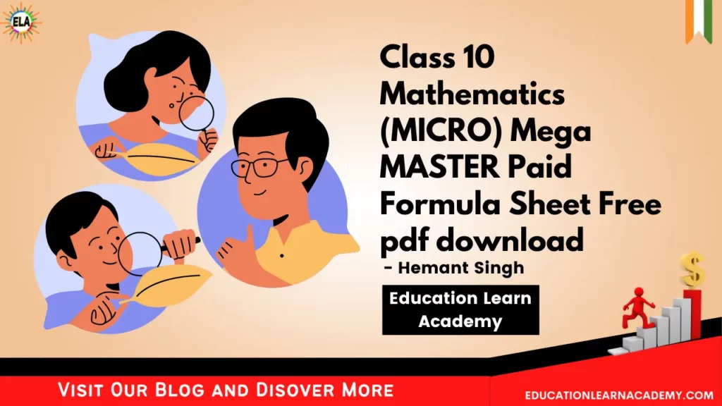 Class 10 Mathematics (MICRO) Mega MASTER Paid Formula Sheet Free pdf download