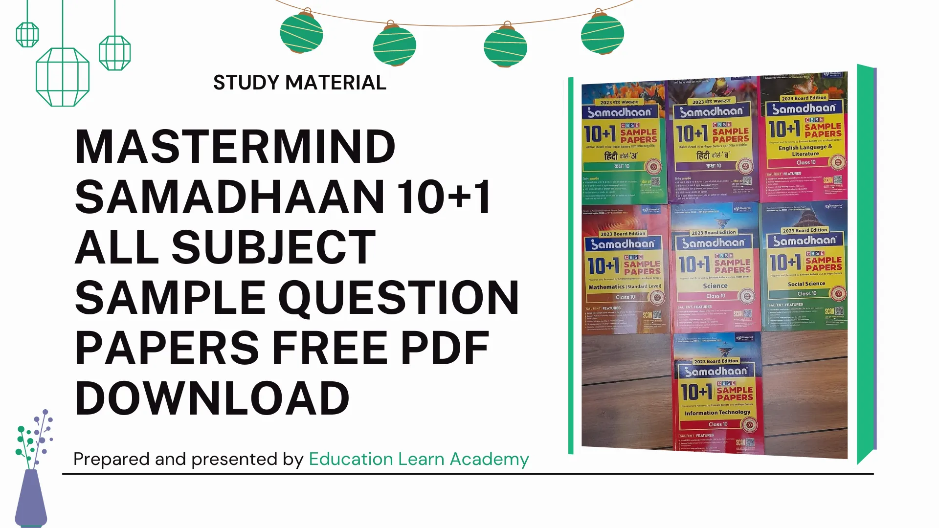 MASTERMIND SAMADHAAN 10+1 All Subject SAMPLE QUESTION PAPERS Free Pdf Download