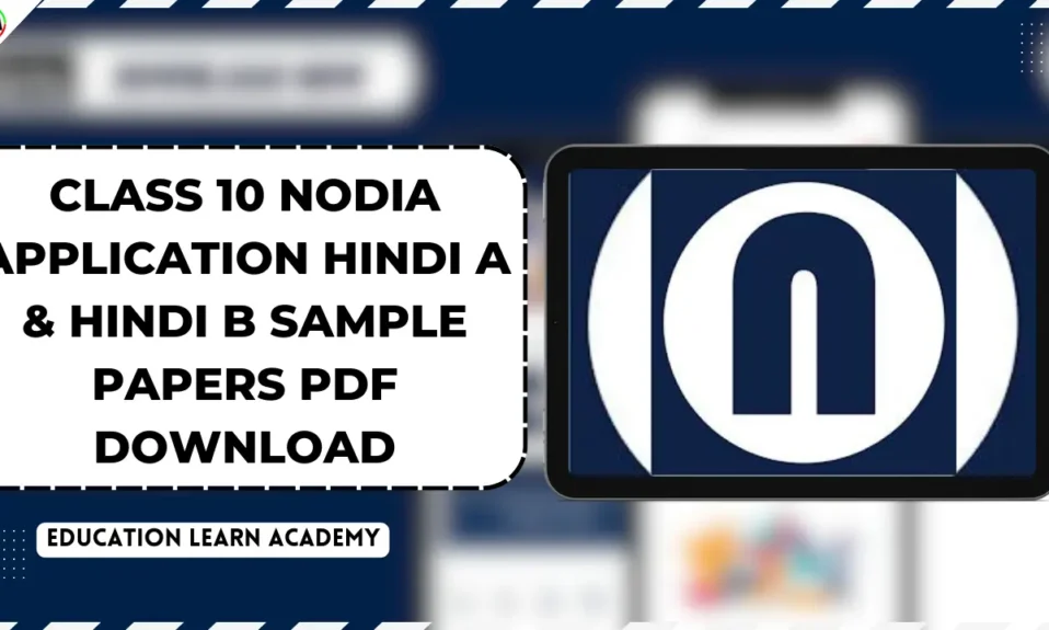 Class 10 Nodia Application Hindi A & Hindi B Sample Papers PDF Download ...